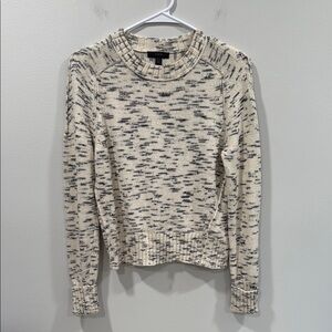 J. Crew Cream and Gray Crew Neck Sweater Size XS EUC